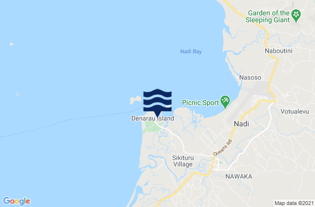 Mappa delle maree di Denarau Island, Fiji