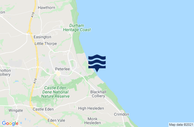 Mappa delle maree di Denemouth Beach, United Kingdom