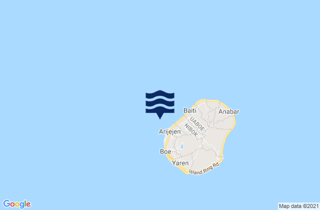 Mappa delle maree di Denigomodu District, Nauru