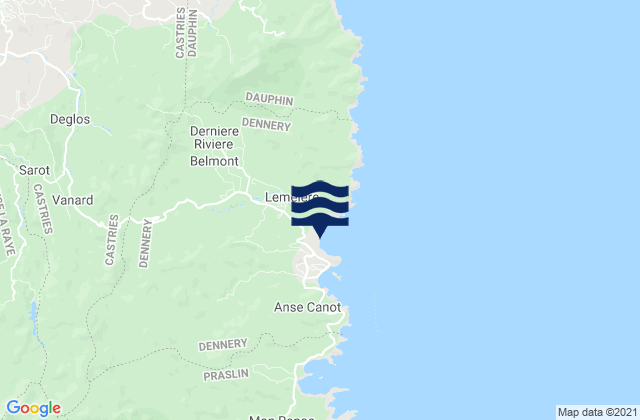 Mappa delle maree di Dennery, Saint Lucia