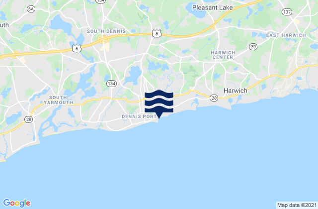 Mappa delle maree di Dennisport, United States