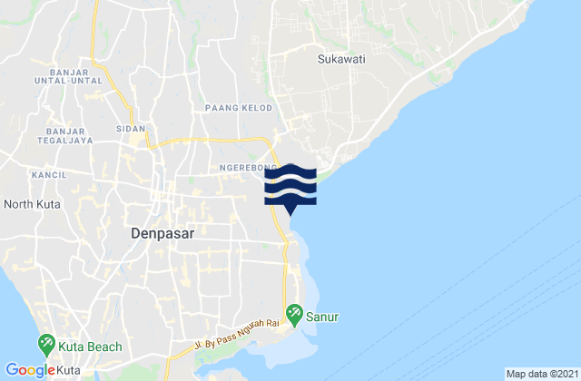 Mappa delle maree di Denpasar, Indonesia