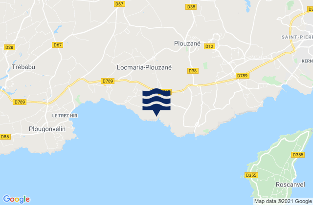 Mappa delle maree di Deolen, France
