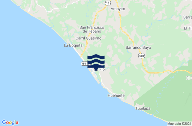 Mappa delle maree di Departamento de Carazo, Nicaragua
