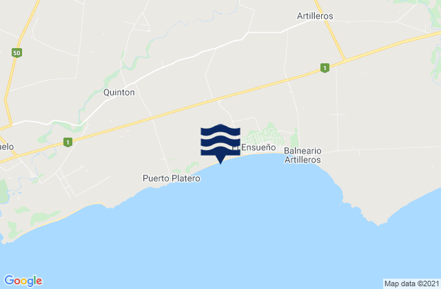 Mappa delle maree di Departamento de Colonia, Uruguay