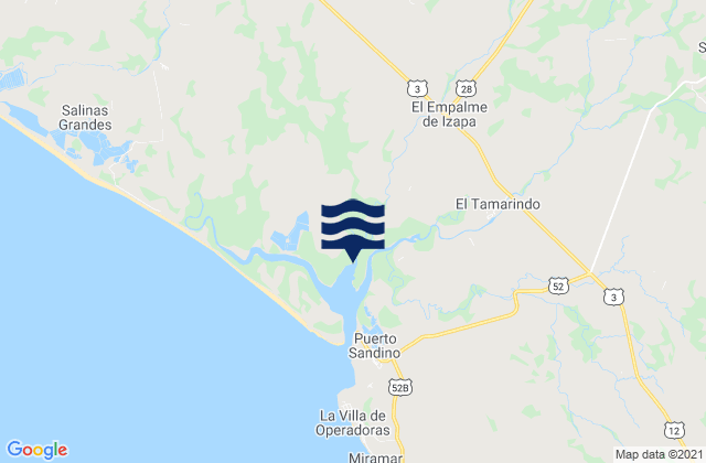Mappa delle maree di Departamento de León, Nicaragua