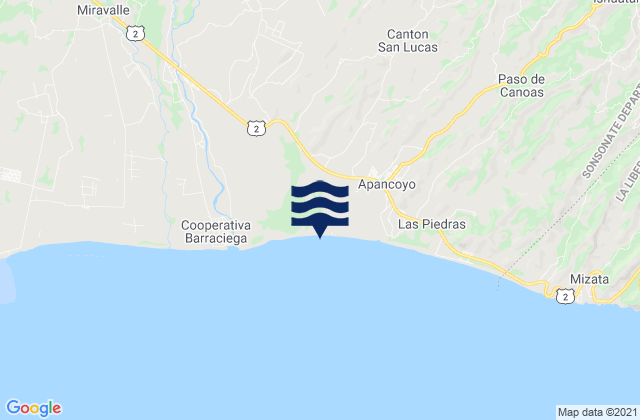 Mappa delle maree di Departamento de Sonsonate, El Salvador