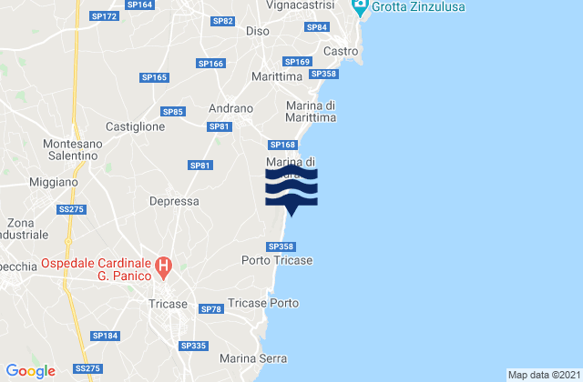Mappa delle maree di Depressa, Italy