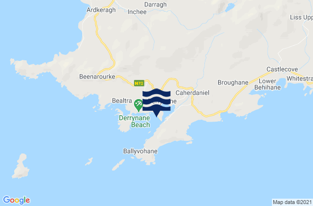 Mappa delle maree di Derrynane Beach, Ireland