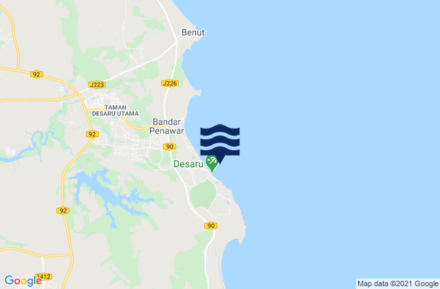 Mappa delle maree di Desaru, Malaysia