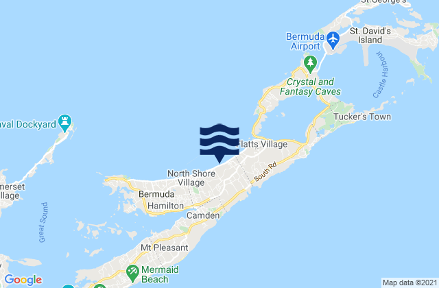 Mappa delle maree di Devonshire Parish, Bermuda