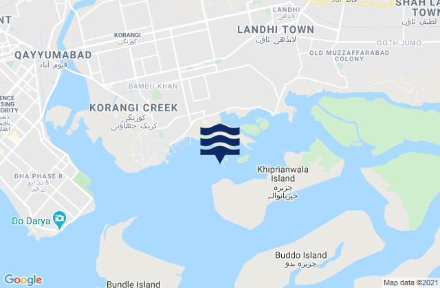 Mappa delle maree di Dhari Island, Pakistan