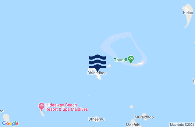 Mappa delle maree di Dhidhdhoo, Maldives