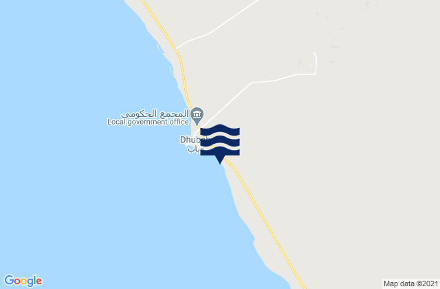 Mappa delle maree di Dhubab, Yemen