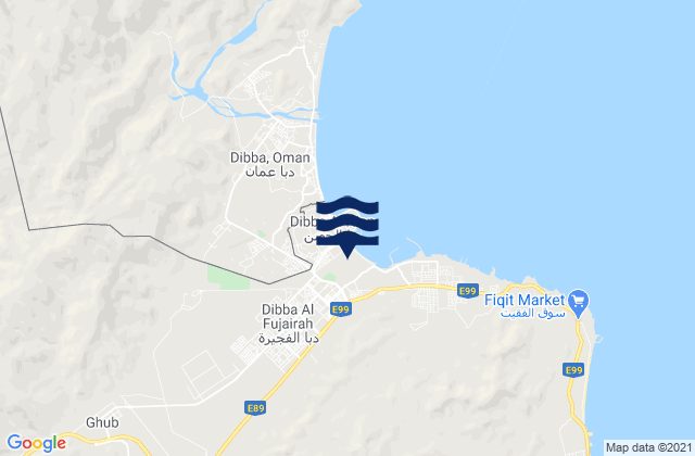 Mappa delle maree di Dibba Al-Fujairah, United Arab Emirates