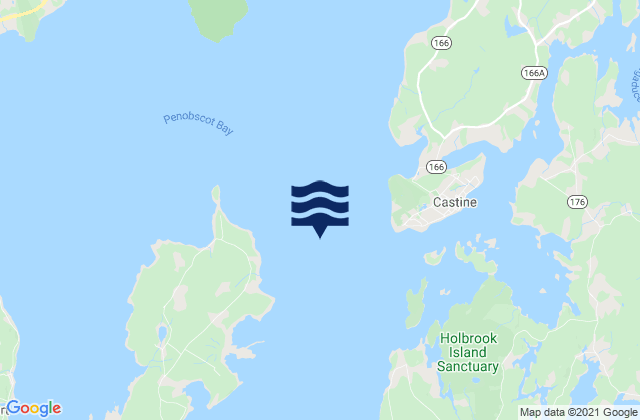 Mappa delle maree di Dice Head west of Penobscot Bay, United States