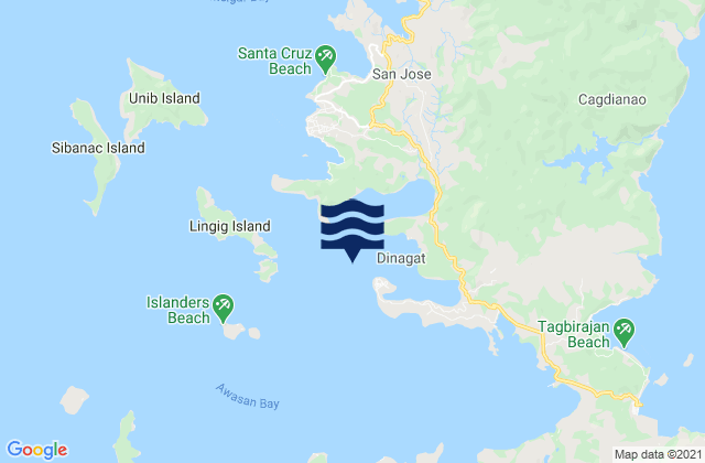 Mappa delle maree di Dinagat (Dinagat Island), Philippines
