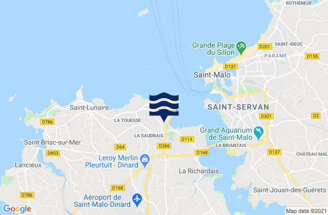 Mappa delle maree di Dinard, France