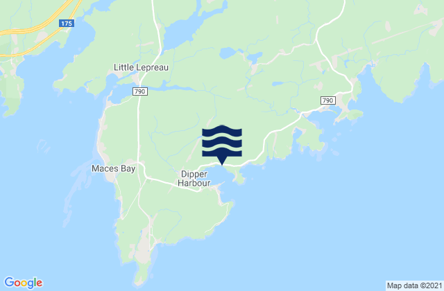 Mappa delle maree di Dipper Harbour West, Canada