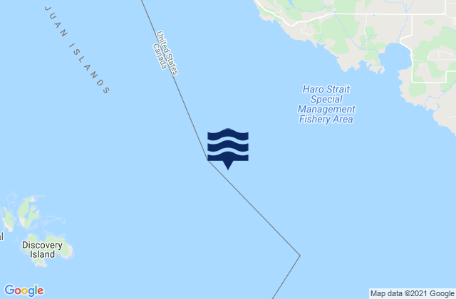 Mappa delle maree di Discovery Island 3.3 miles northeast of, United States