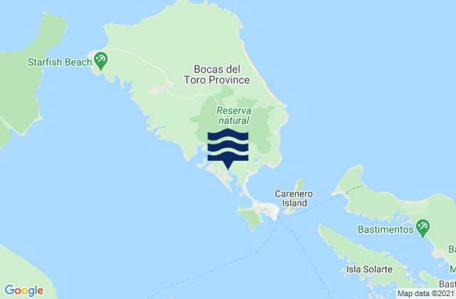 Mappa delle maree di Distrito de Bocas del Toro, Panama