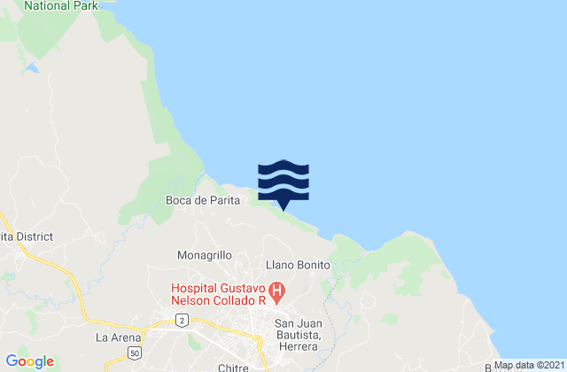 Mappa delle maree di Distrito de Chitré, Panama