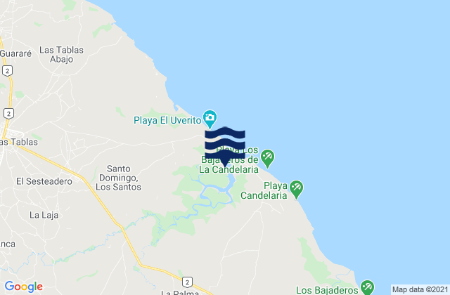 Mappa delle maree di Distrito de Las Tablas, Panama