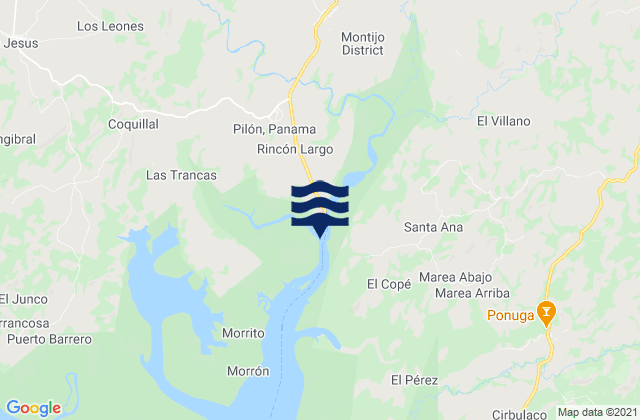 Mappa delle maree di Distrito de Montijo, Panama