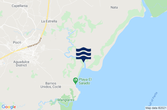 Mappa delle maree di Distrito de Natá, Panama