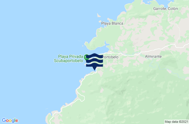 Mappa delle maree di Distrito de Portobelo, Panama