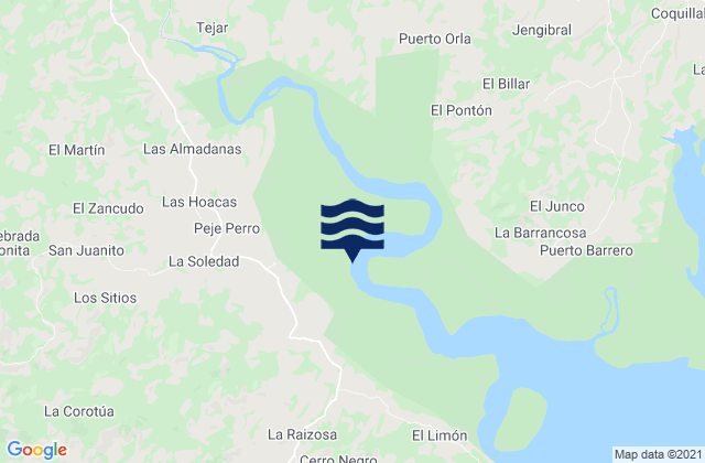 Mappa delle maree di Distrito de Soná, Panama