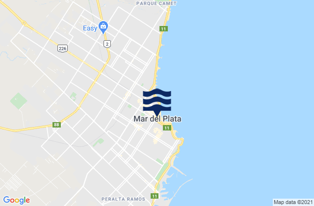 Mappa delle maree di Diva (Mar del Plata), Argentina