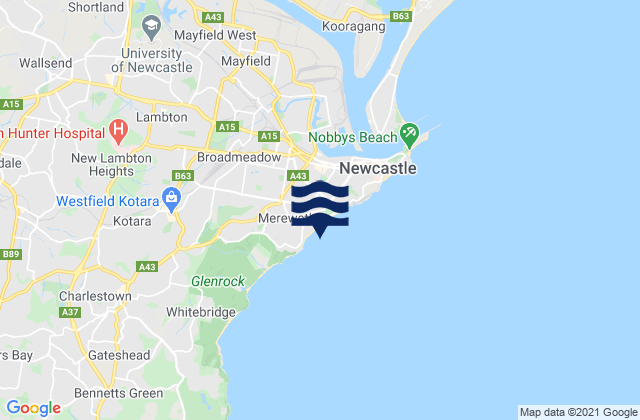 Mappa delle maree di Dixon Park, Australia