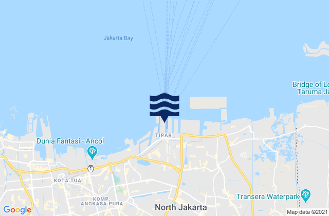 Mappa delle maree di Djakarta (tandjungpriok), Indonesia