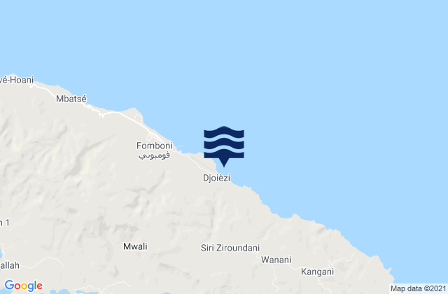 Mappa delle maree di Djoyézi, Comoros