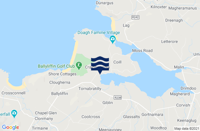 Mappa delle maree di Doagh Isle, Ireland