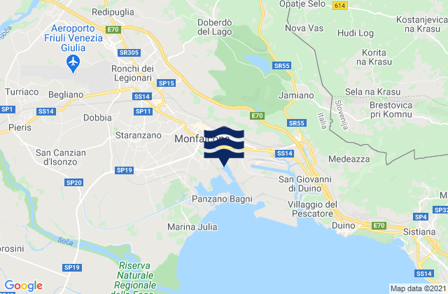 Mappa delle maree di Doberdò del Lago, Italy