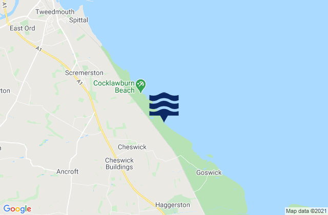 Mappa delle maree di Doddington, United Kingdom