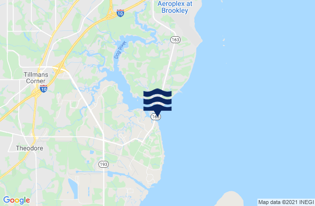 Mappa delle maree di Dog River Hwy 163 bridge Mobile Bay, United States