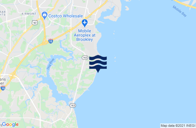 Mappa delle maree di Dog River Point, United States