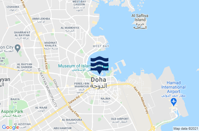 Mappa delle maree di Doha, Qatar