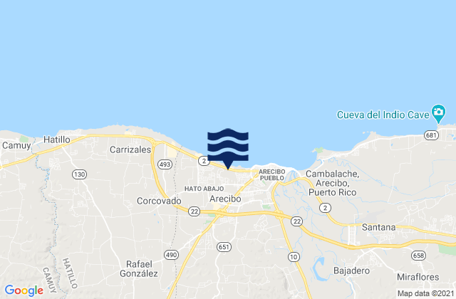 Mappa delle maree di Dominguito Barrio, Puerto Rico