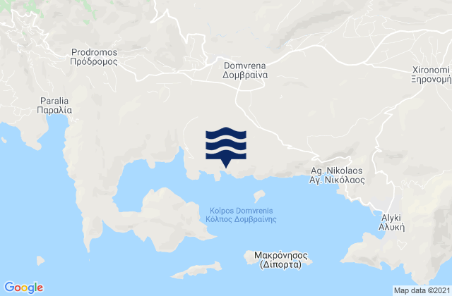 Mappa delle maree di Domvraína, Greece