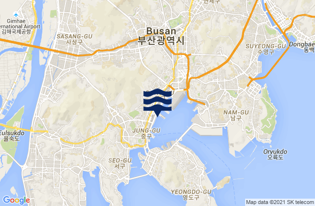Mappa delle maree di Dong-gu, South Korea