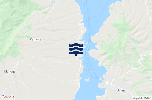 Mappa delle maree di Donggo, Indonesia