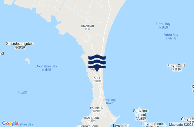 Mappa delle maree di Donglin, China