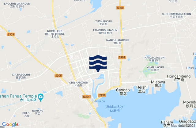 Mappa delle maree di Dongshan, China