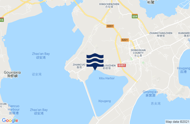 Mappa delle maree di Dongyingcun, China