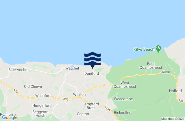 Mappa delle maree di Doniford Beach, United Kingdom