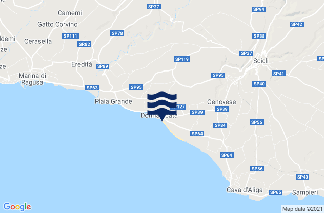 Mappa delle maree di Donnalucata, Italy